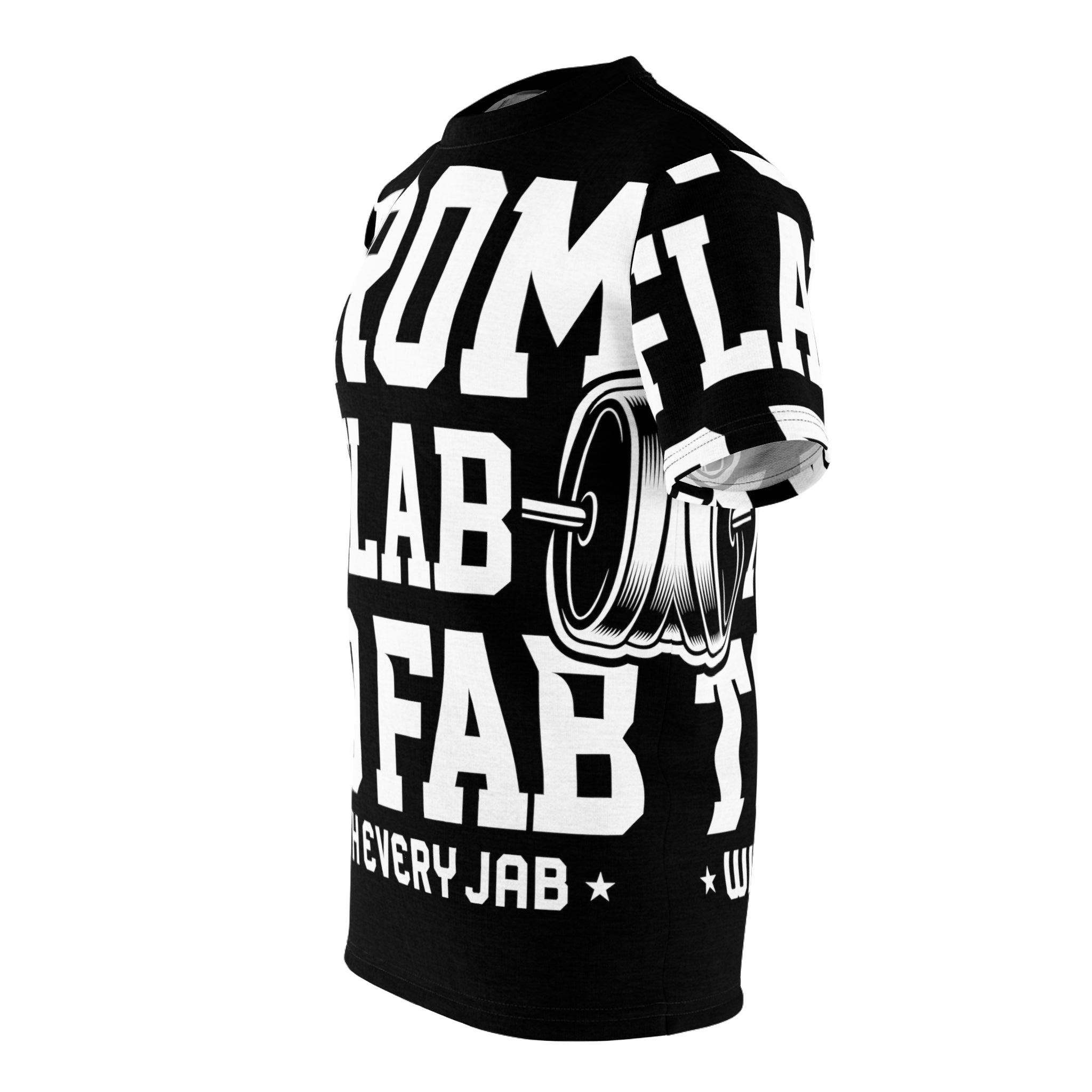"From Flab to Fab - With Every Jab" Unisex Cut & Sew Tee (AOP)